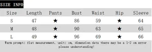 Detailed size chart for polka dot chiffon top with length, bust, and waist measurements