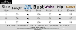 Detailed size chart for striped long sleeve T-shirt with bust and length measurements