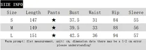 Detailed size chart for slim fit backless maxi dress including S, M and L measurements