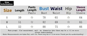 Size information chart for striped waist shirt showing length, bust, waist, and sleeve in cm
