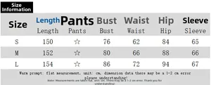 Detailed size chart with measurements for lace cutout long sleeve jumpsuit in cm