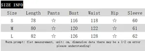 Detailed size chart for women blazer with S, M, L dimensions in centimeters