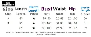 Detailed size chart for long sleeve mini dress showing S, M, L measurements in centimeters