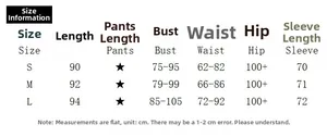 Size chart for women long sleeve dress showing bust waist and length measurements in cm