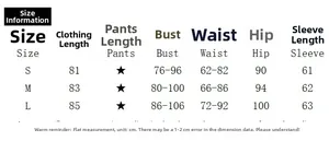 Detailed size chart in cm for long sleeve mini dress featuring S, M, and L dimensions