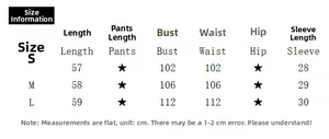 Size chart showing bust, length, and sleeve measurements for the polka dot off-shoulder top