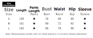 Size chart for summer slit chiffon dress showing detailed measurements in centimeters