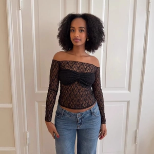 Women Sexy Off Shoulder Lace Long Sleeve Top Mesh See Through Patchwork Slim Fit Shirt Streetwear Party Wear Black