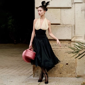 Sexy Women Halter V Neck Crop Top Color Block Ruched Backless Slim Fit Splicing Sleeveless Tank Top Party Streetwear