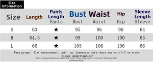 Size chart showing bust, waist, and length measurements for women long sleeve casual top
