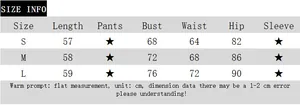 Detailed size guide table for sexy bodycon mini dress showing S, M, L measurements in cm