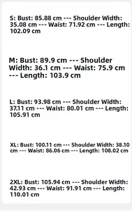 Size chart for women's slim fit midi dress detailing bust, waist, and length in cm