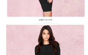 Detail view of black long sleeve bandage dress featuring intricate cross-knit textured fabric