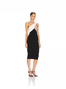 Damen Sommer Bodycon Partykleid mit farblich abgesetztem Crisscross Halter-Ausschnitt