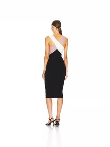 Ärmelloses Bodycon-Midikleid im Color-Block-Design mit überkreuzten Rückenträgern
