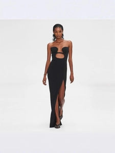 Robe Longue Sexy à Épaules Dénudées avec Découpe Fente Haute Robe de Soirée Moulante Coupe Cintrée pour Mariage Fête