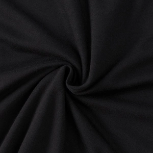 Detailed macro view of black modal mesh knit fabric showing texture and soft drape
