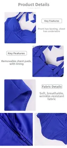Close-up of royal blue corset top featuring boning structure and invisible zipper