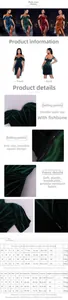 Tableau des tailles détaillé pour robe en velours à épaules dénudées avec baleines