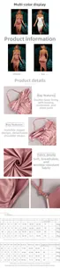 Detailed size chart for satin corset midi dress including bust, waist, and hip measurements