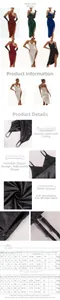 Guide des tailles pour robe midi en satin avec mesures de la poitrine et de la taille