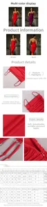 Size chart for women's backless bodycon dress with XS to L measurements in CM