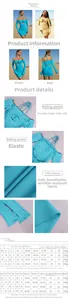 Detaillierte Größentabelle für figurbetontes Kleid mit Cut-Outs und Trompetenärmeln