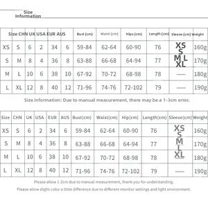 Tableau des tailles XS à L pour robe à bretelles en tulle et mesures internationales
