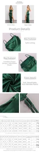Size chart for the satin slip dress including XS to L measurements and international sizes