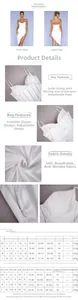 Tableau des tailles pour robe en satin blanc avec mesures internationales et guide de coupe