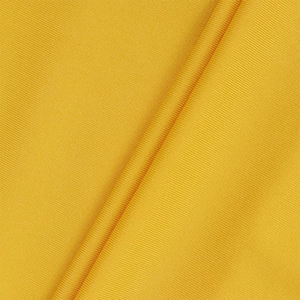 Detail of bright yellow ribbed knit fabric showing vertical texture and elasticity