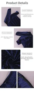 Détails de la robe en velours montrant les strass, les baleines et le zip invisible
