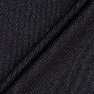 Close-up macro of high-density black rib-knit fabric texture with natural soft luster