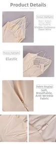 Détails de robe corset en tulle avec baleines et bretelles réglables en champagne