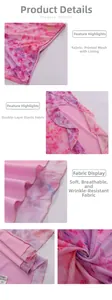 Detail of floral mesh fabric texture and soft pink lining with reinforced stitching