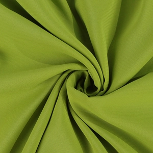 Close-up of grass green chiffon fabric showing smooth texture and elegant drape