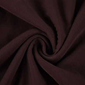 Macro shot of breathable dark brown mesh fabric showing fine texture and soft drape