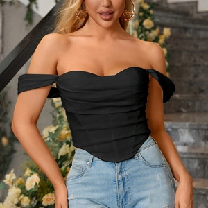 Sexy Ruched Corset Top Women Square Neck Fishbone Cropped Tank Top Sleeveless Backless Summer Bodycon Party Clubwear Cami Top