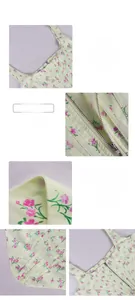 Detail view of floral bustier crop top showing corset boning and metallic zipper design