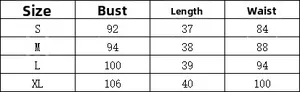 Detailed size chart for women cropped PU leather jacket including bust and waist measurements