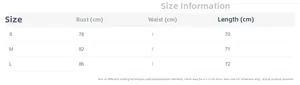 Detailed size chart for plaid bow dress showing bust and length measurements in cm