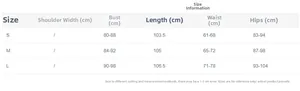 Detailed size chart for sexy halter neck jumpsuit with measurements in centimeters