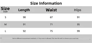 Size chart showing length, waist and hip measurements for the black mesh skirt