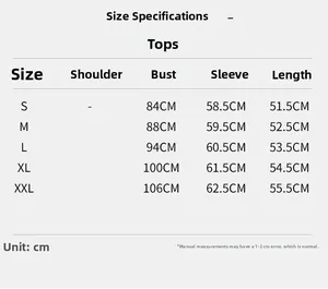 Guide des tailles détaillé pour hauts de pyjama femme avec mesures de buste et manches