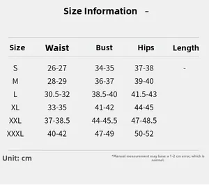 Detailed size guide table for women casual short set showing measurements in centimeters