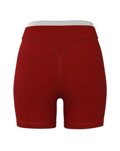 Dunkelrote Yoga-Shorts mit hohem Elastikanteil und V-förmiger Naht für den Butt-Lift-Effekt