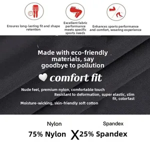 Dettaglio del tessuto dei leggings da yoga 75% Nylon 25% Spandex con trama a maglia traspirante