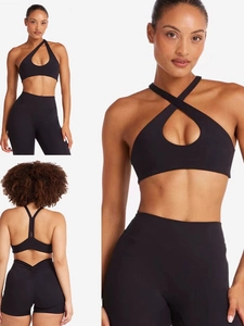 Soutien-gorge de Sport Dos Nu pour Femme Maintien Élevé Rembourré Croisé Dos Yoga Débardeur Professionnel Musculation Fitness Haut