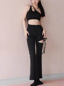 Women Sexy One Shoulder Yoga Jumpsuit Tummy Control Butt Lifting Flare Unitard Cut Out Drawstring Fitness Body Suit