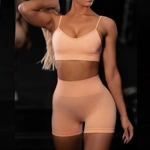 Women's High Waist Seamless Yoga Shorts Quick Dry Nylon Gym Workout Shorts Solid Color Athletic Running Bottom